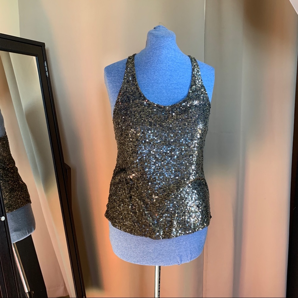 Bronze & Copper Sequins Tank Top
